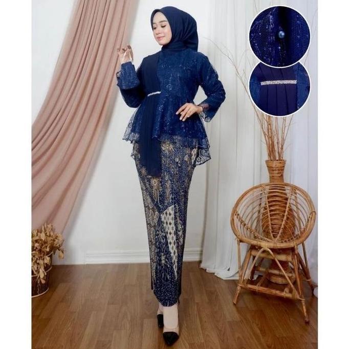 DI69 - AURORA SELENDANG SERUTTY/ KEBAYA MODERN/ kebayaWisuda Baju Dress Wanita Kondangan Pesta Pende