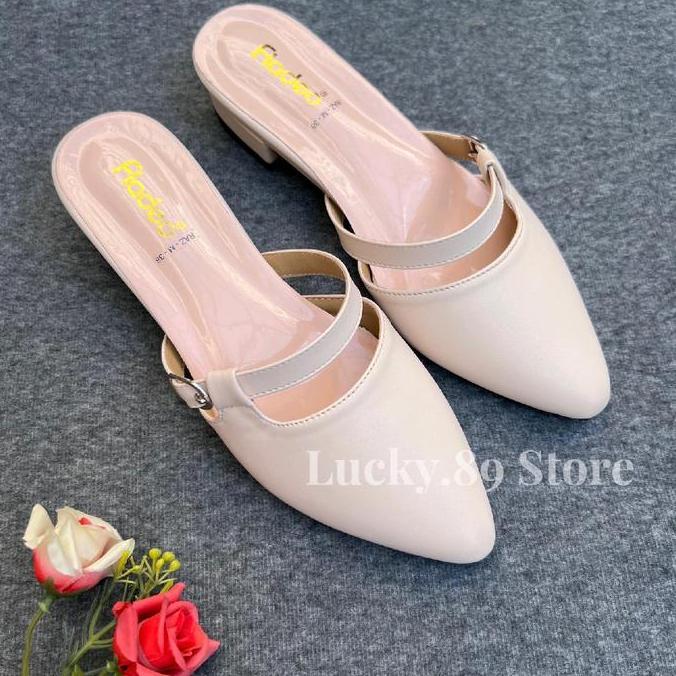 Terpopuler- Fladeo Sandal Wanita Formal Heels 3 Cm Variasi Pita Sendal Kerja Shoes Pesta Perempuan