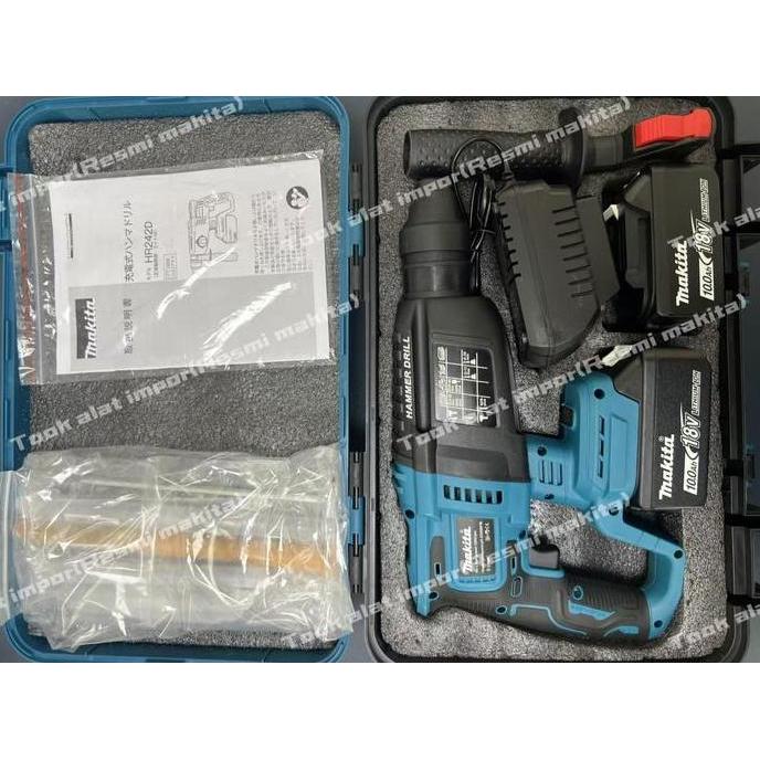 GHEATHEON Makita HR242D 18V Bor Impact Nirkabel dari Jepang, alat industri berdaya tinggi, buku petu