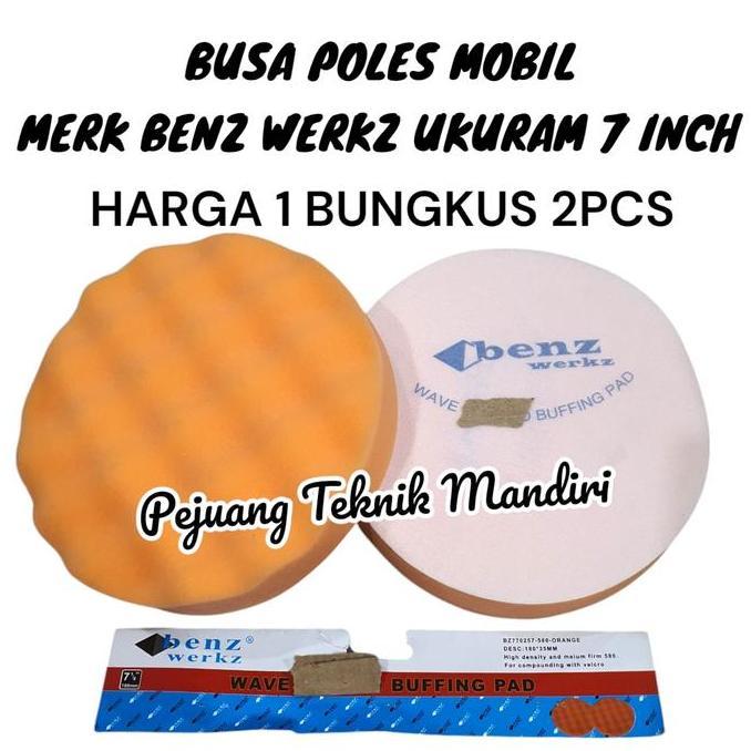 CHIONEZA BUSA POLES MOBIL 7 INCH ORANGE BENZ WERKZ / WAFE BUFFING PAD 7 INCH BENZ WERKZ