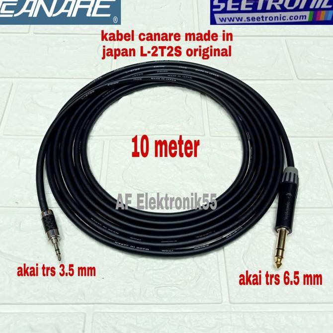 promo Kabel Canare Jack Akai TRS 6.5 mm To Mini Stereo 3.5 mm 10 Meter