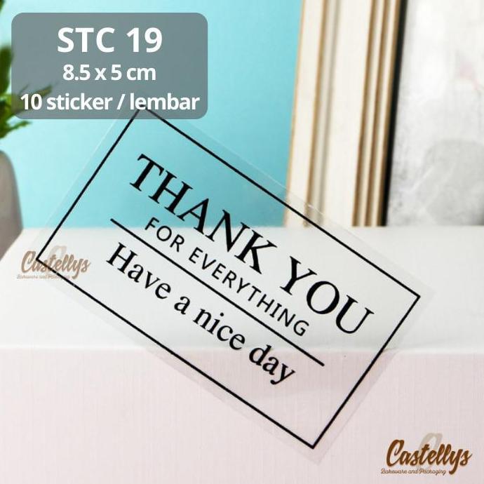 monggo] Sticker Stiker STC 19 Label Thank You Transparan Kotak Kue Hampers dll