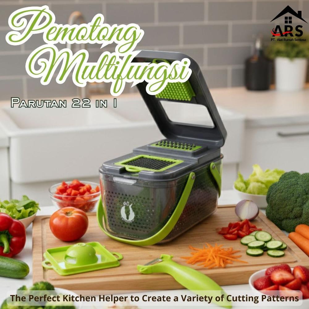 ARS - PARUTAN SLICER VEGETABLE MULTIFUNGSI 22IN1 DAN 16IN1 PARUTAN SAYUR MEMPERMUDAH MENGIRIS DAN ME