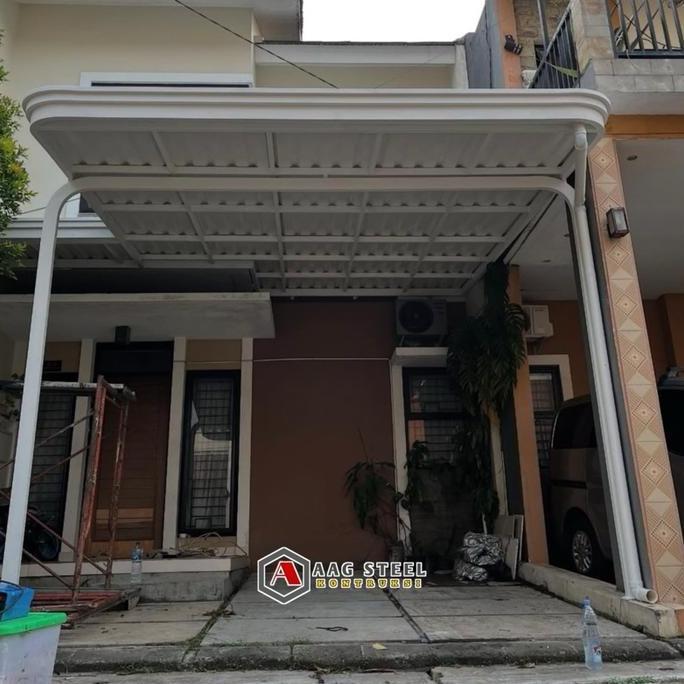 Homemid- Kanopi Atap Doble Layerd + Rangka Holow Lis Frofil 4X6 Dan 4X8  Besi Baja Minimalis