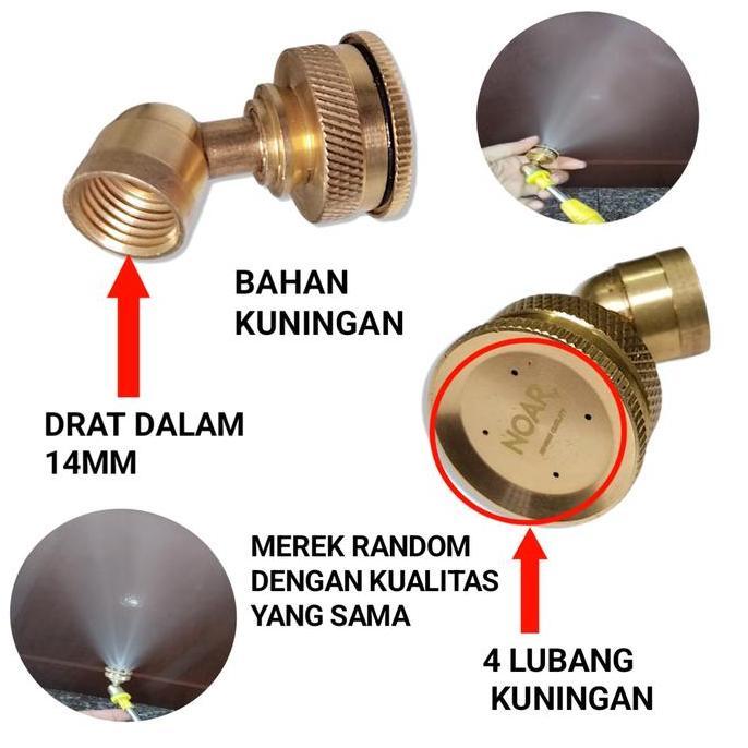 Lansungkirim- Nozzle / Spuyer / Nozle Sprayer Elektrik / Knapsak Lubang 4 Kuningan