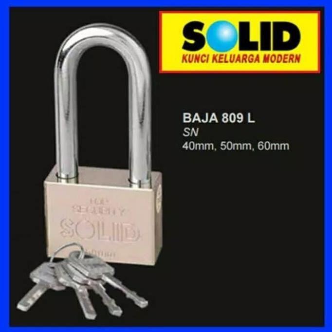 Homemid- Gembok Baja Solid 809L 809 L 50Mm 50 Mm Leher Panjang Kunci Pagar