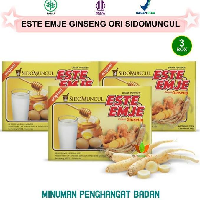 Feminin- Sidomuncul Este Emje Ginseng Original 3 Box Isi 15 Sachet Minuman Kesehatan Instan Stmj Sus