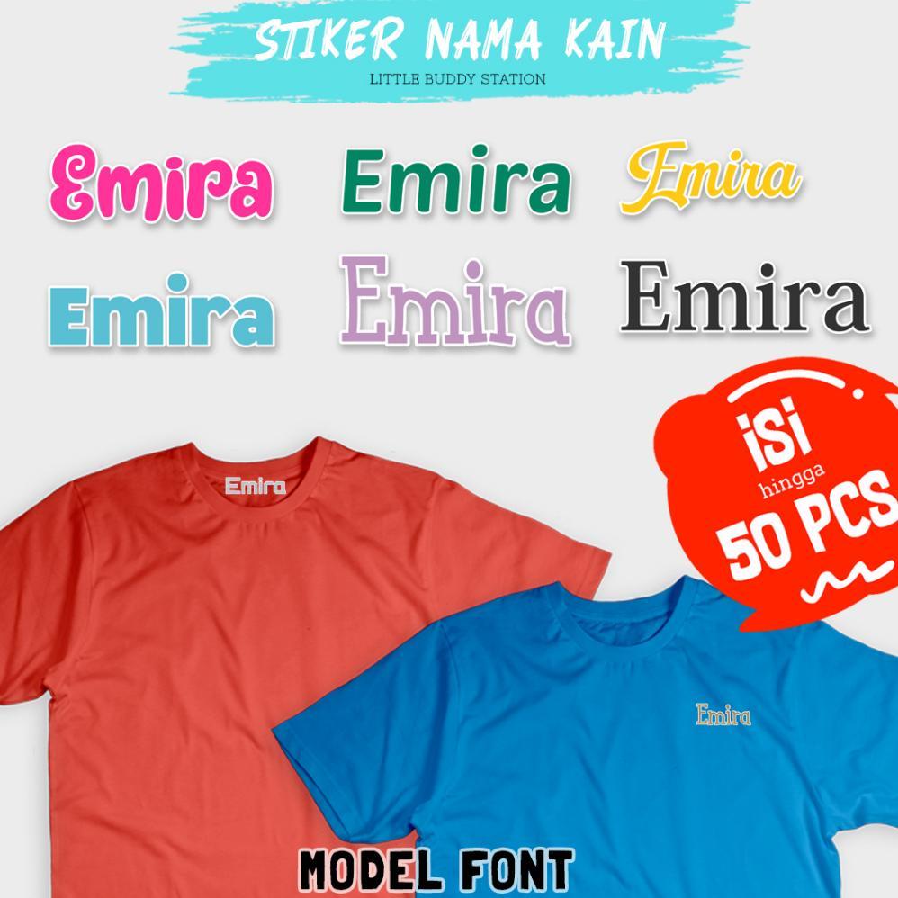 Stiker Label Nama Baju Kain Setrika Custom Anak Sticker Baju Kain Nama Anak Santri Pondok Anti Air W