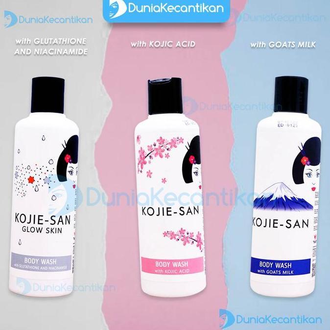 Bersih- Kojie-San Body Wash Sabun Mandi Goat Milk/Kojic Acid/Glow Ss - 250Gr Acid Cair Membersihkan 