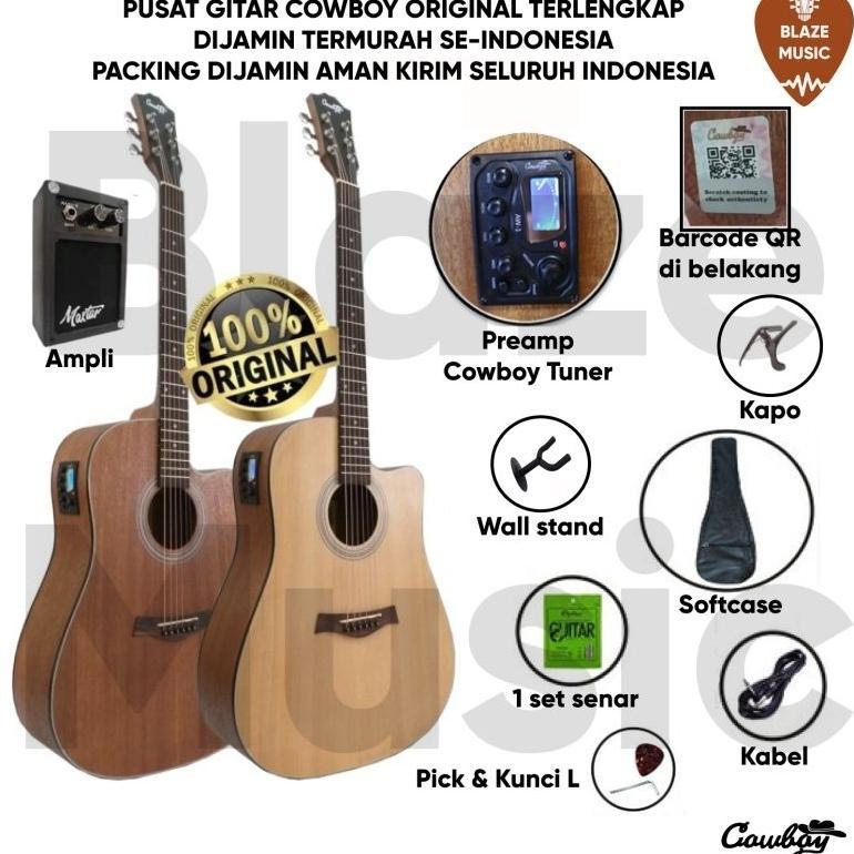 [ORIGINAL] Gitar akustik elektrik IMPORT COWBOY GWC 240 NS NA ORIGINAL EQ TUNER
