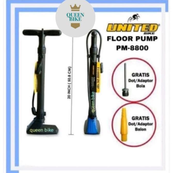 Pompa Ban Sepeda / Motor Multi Cop Pentil Motor Av / Fv Fixie UNITED PM-8800