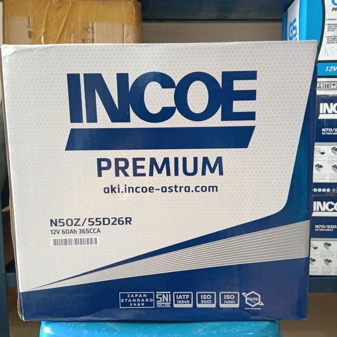 Aki mobil/ Genset/ Incoe Premium N50Z / 55D26R/ 12V 60AH/ Incoe N 50Z