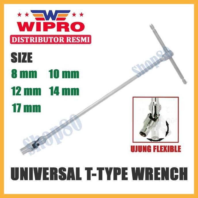 Wipro Kunci Busi Motor Tipe T Panjang FLeksibel 8 10 12 14 17 mm