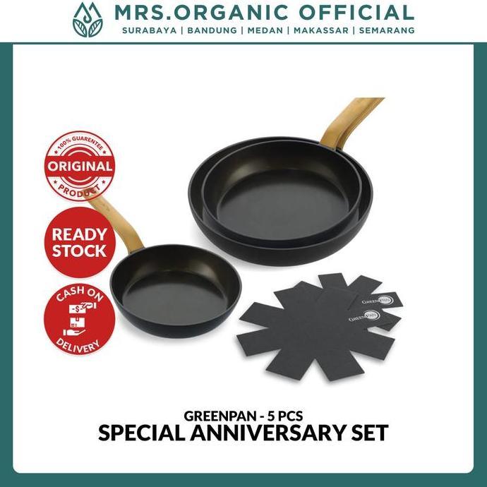 HARGA DISC - Wajan Anti Lengket GreenPan One Five Special Package Anniversary FryPan Set 20 24 28 cm