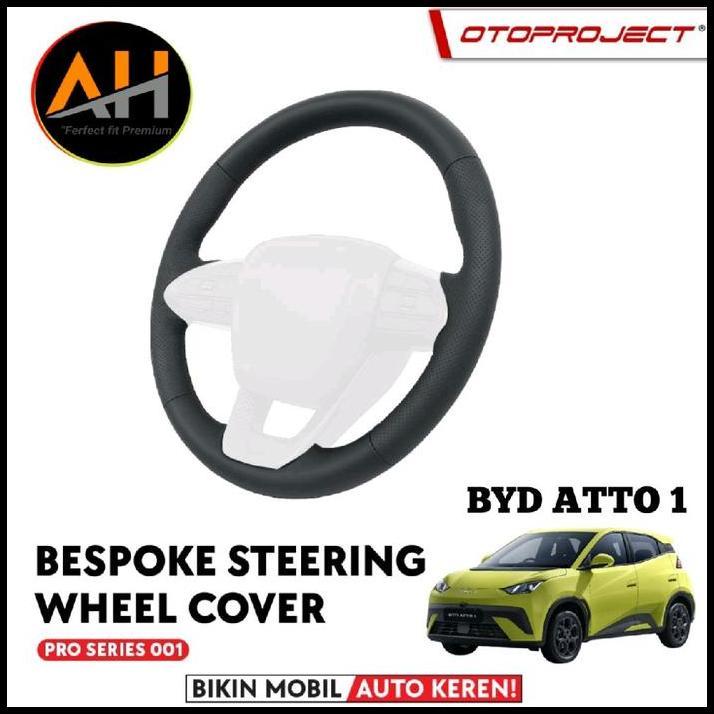 TERLARIS OTOPROJECT BESPOKE STEERING WHEEL COVER BYD ATTO 1 SARUNG STIR KULIT PREMIUM KHUSUS BYD ATT