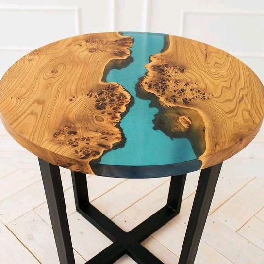 Terlaris Meja Resin Bundar Estetik Motif Unik Cocok Untuk Furniture Rumah Makin Estetik