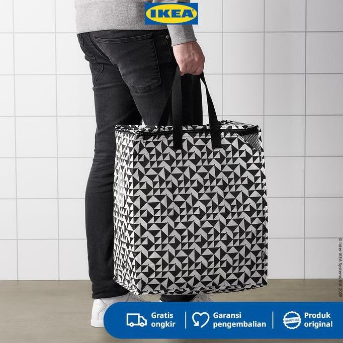 Willgo- Ikea Knalla Tas / Kantong Serbaguna Hitam/Putih 40X25X47 Cm/47L