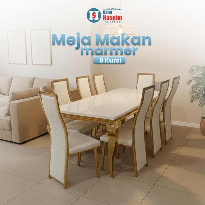 Terlaris Bang Hasyim Meja Makan Marmer Meja Makan 8 Kursi Meja Makan Mewah Elegan Meja Makan Warna G