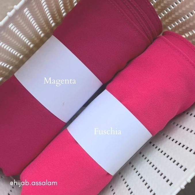 DF162 - / MAGENTA Pashmina Ceruty Babydoll Premium ( Hijab Warna Fuschia, Hijab Warna Magenta, Hijab