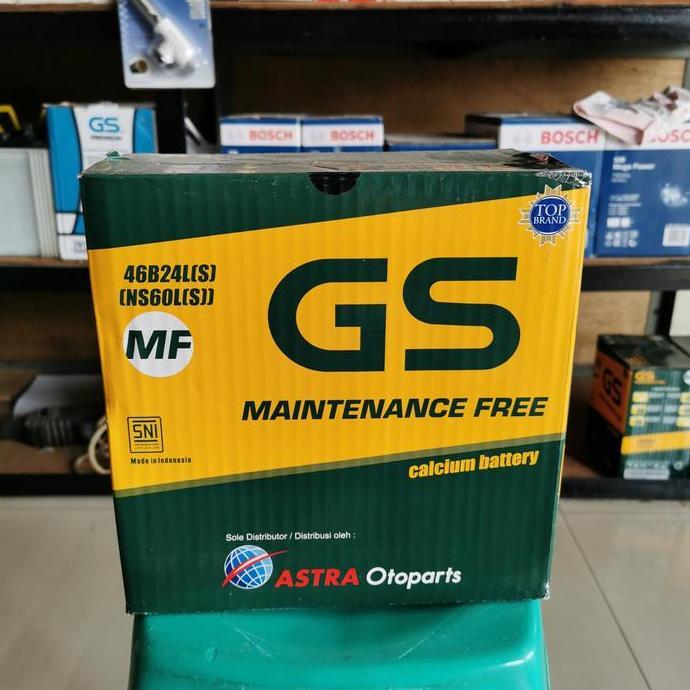 Terlaris Aki Baterai Genset Mobil Gs Astra Kering Mf Ns60Ls/46B24L(S)/Ns 60Ls