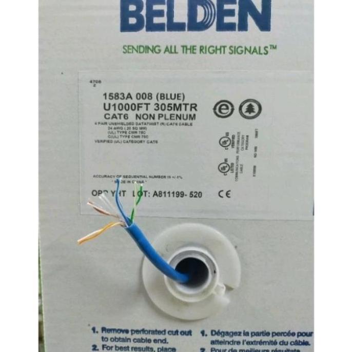 BELDEN Kabel LAN UTP cat6e Biru / Kabel LAN UTP cat6e Abu 305 Meter