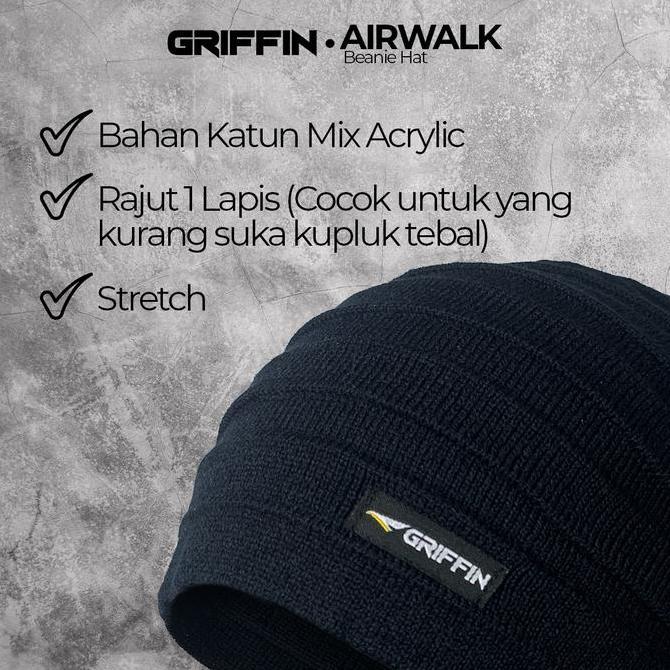 Caps- Topi Kupluk Pria Dewasa Rajut Airwalk By Griffin