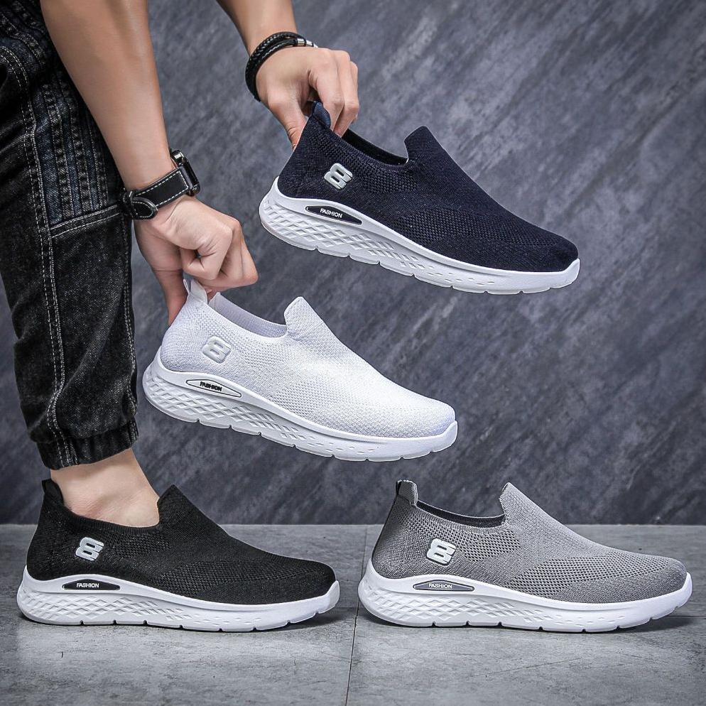 NEPTUNE Sepatu Slip On Pria Casual Tanpa tali PUTIH 046