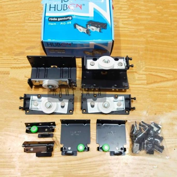 2 Meter Paket Lemari Rel Roda Pintu Sliding 2&3 Daun Pintu Gantung Rg As 99 Huben Kualitas Terbaik H