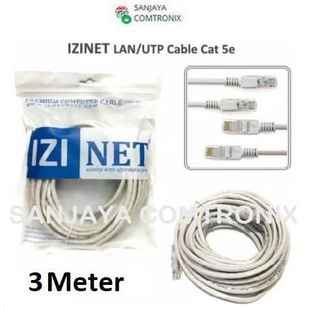 Deepflip- Izinet Patch Cord Cable Utp / Kabel Lan Cat-5E 3 Meter