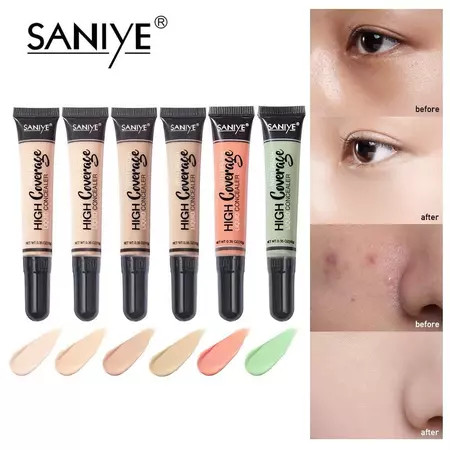 SANIYE 12 Warna Wajah Concealer Krim Foundation Blemish Cream Face Kosmetik