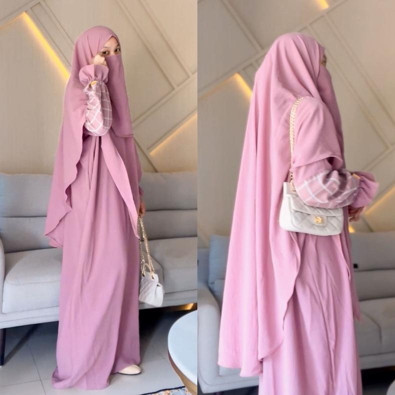 Tsurayya - One Set Marwa (Abaya+Bergo Free cadar) Abaya Set Hijab Cadar