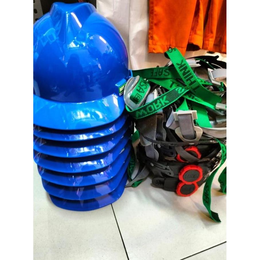Helm MSA Lokal + Fastrack + Tali Dagu Biru