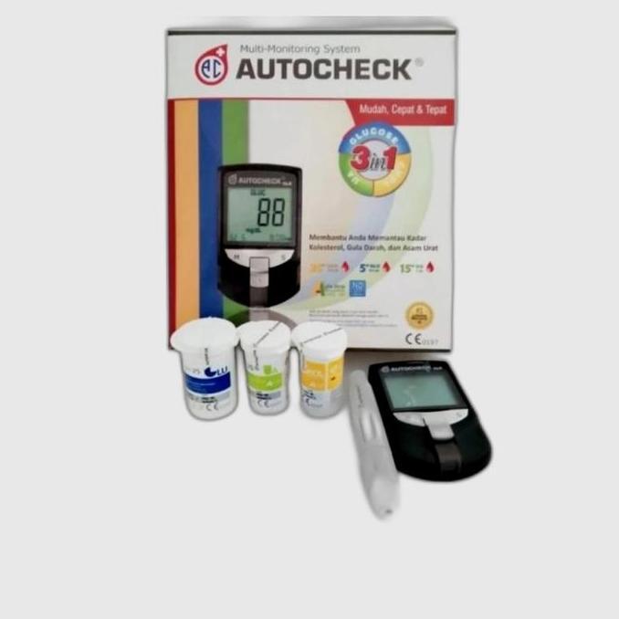 Autocheck GCU 3in1 alat cek gula darah+bonus strip GCU /alat Autocheck