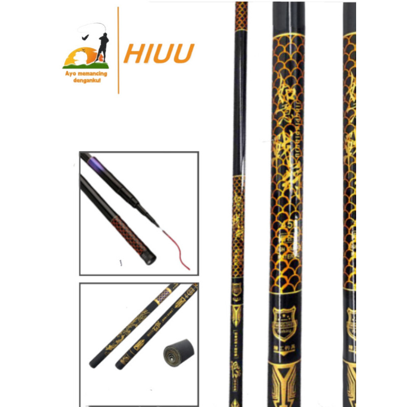 PROMO (COD) HIUU Joran Tegek  Batik 270 360 450 540 Carbon Medium hard/joran tegek/joran tegak