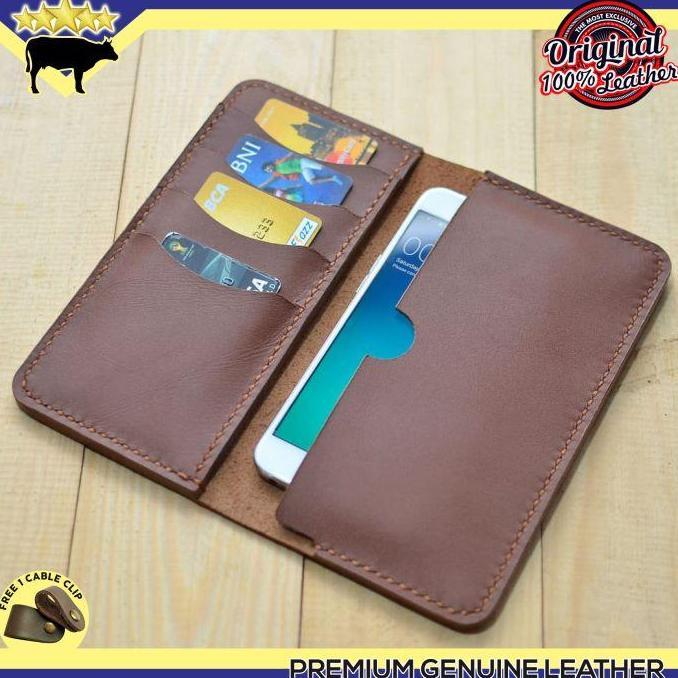 DOMPET PANJANG PRIA WANITA KULIT SAPI ASLI HANDMADE SLEEVE IPHONE 6 6S