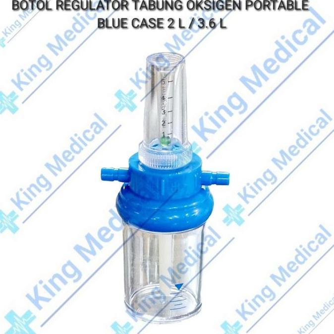 BEBAS ONGKIR - Botol Regulator Tabung Oksigen Portable 2 Liter / 3.6 Liter Blue Case