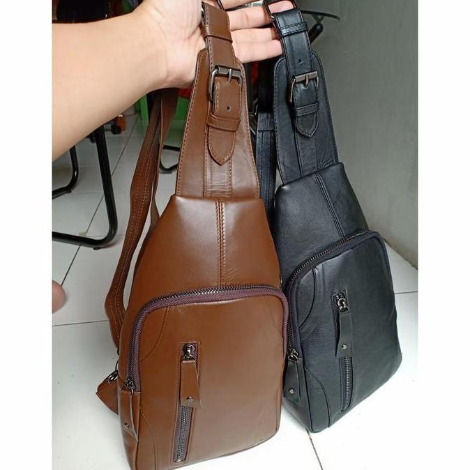 Waist Bag Pria Tas Kulit Selempang Pria Asli Garut