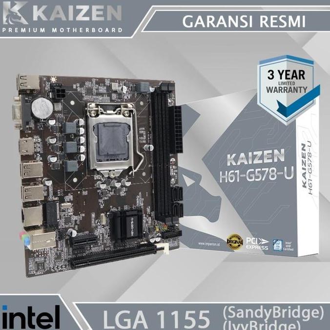 TERBARU - Motherboard KAIZEN H61 LGA 1155 DDR3 H61 Mainboard Mobo H61