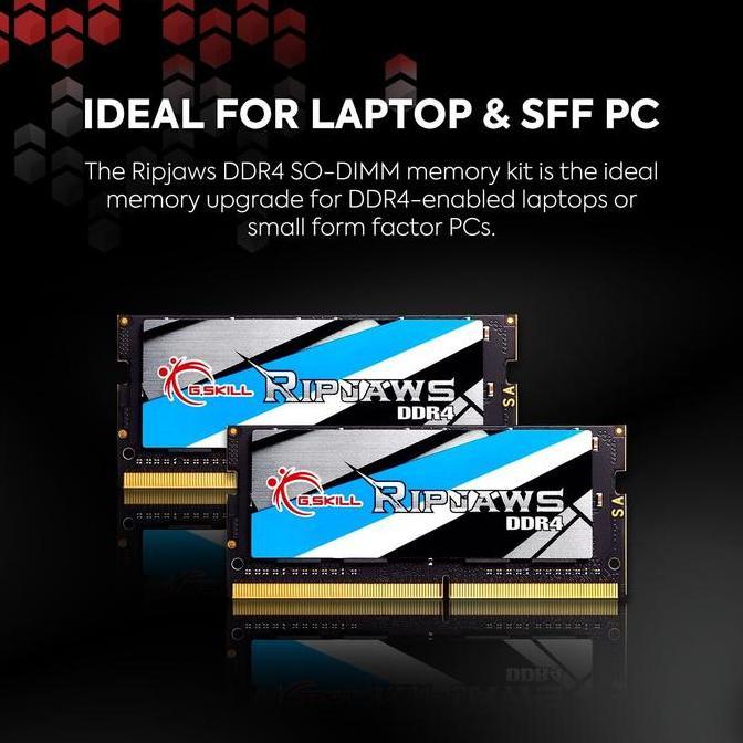 GSKILL RIPJAWS DDR4 SODIMM PC25600 3200MHz 32GB ( 1x32GB ) F4-3200C22S-32GRS (TERBAIK) (TERBARU) (TE