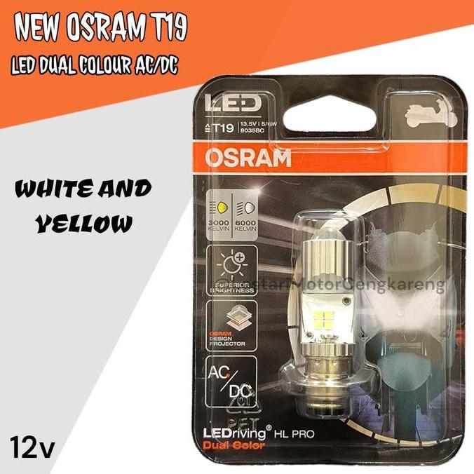 Promo Osram Lampu Motor LED PRO 2 Warna Laser Vario 125 Old & Supra 125 Old Dual Color AC/DC 6000K &