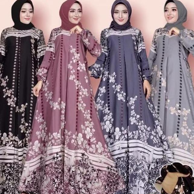 [NEW ARRIVAL] / HEA VIRGO DRESS Gamis Muslimah Selena Series Motif Dress Maxy Lengan Panjang Busui P