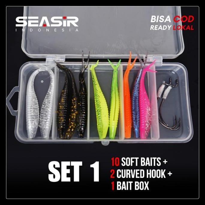 SeaHunter Umpan Soft Lure 1 Set 66pcs 5pcs 10 pcs SET, RYOBISEASIR Soft frog Umpan Pancing Soft Bait