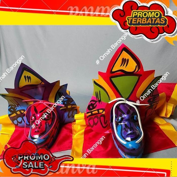 Cuci Gudang Barongan Anak Mainan Caplokan Spon Ukuran Kecil Motif Kayu Devil