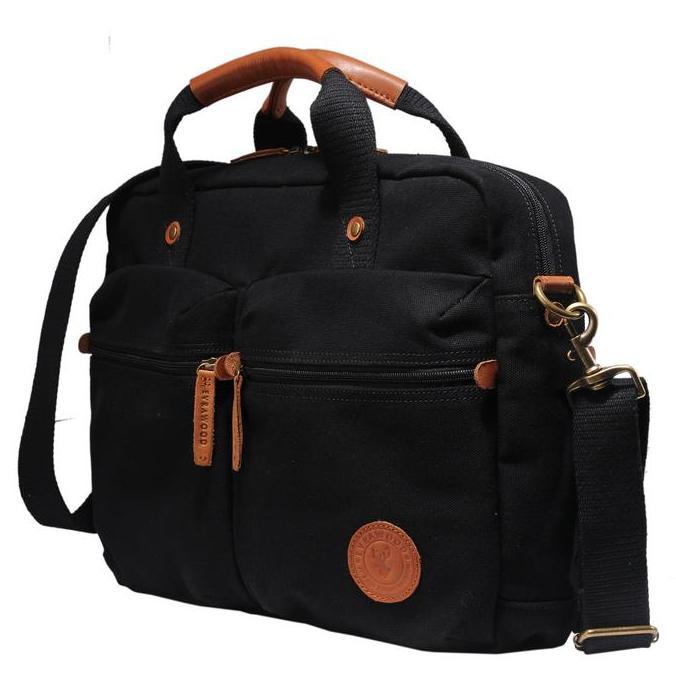 Tas Premium Evrawood Denver Workbag - Black / Tas Laptop / Tas Kerja Kanvas