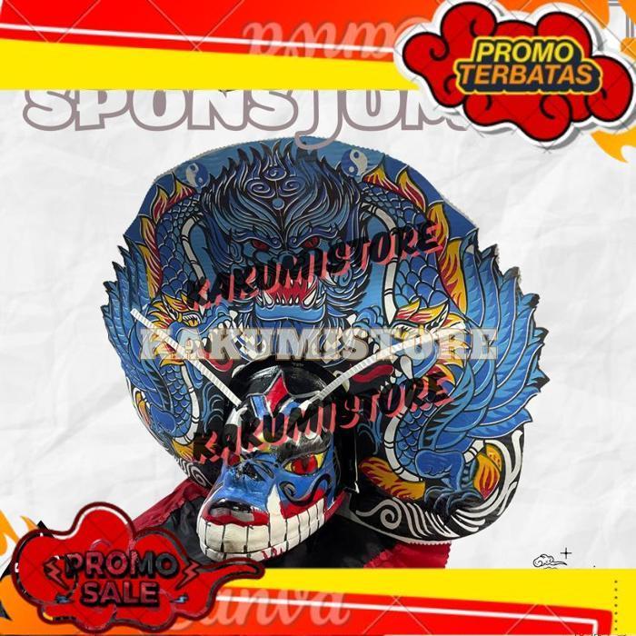 Terbaik Barongan Spons Jumbo Biru Motif Macan Barongan Caplokan Anak Mainan Tradisional Free Kemul