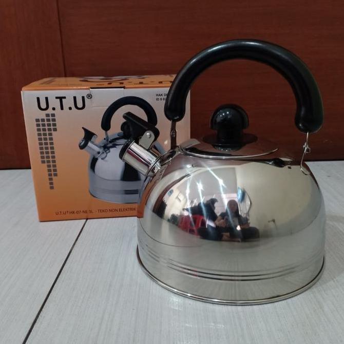 TERBARU - TEKO BUNYI SIUL U.T.U KETTLE CERET 3 LITER UTU HK-07 STAINLESS STEEL