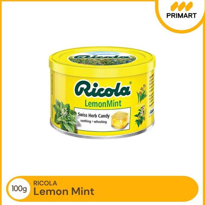 Ricola Lemon Mint 100g Permen Pelega Tenggorokan
