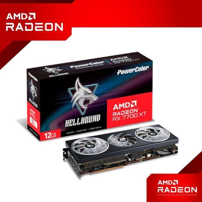POWERCOLOR RX 7700 XT 12GB HELLHOUND GDDR6 7700XT 12G VGA AMD RADEON