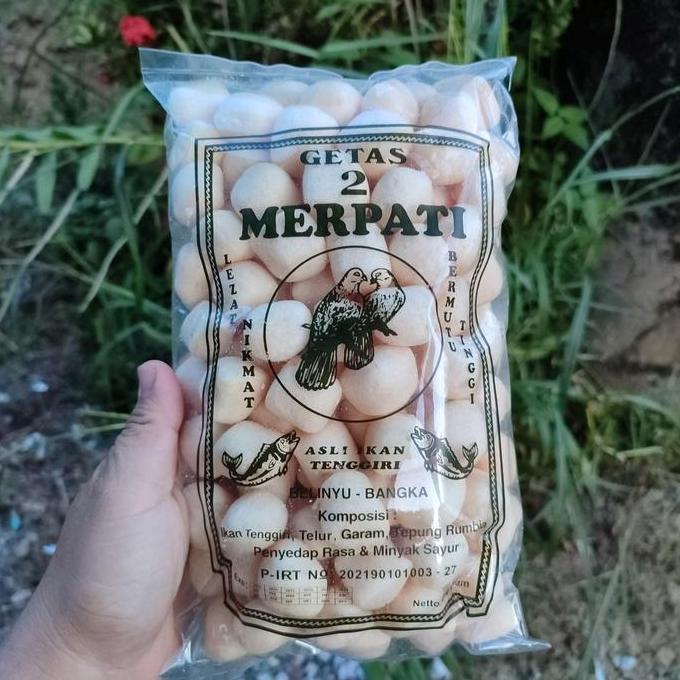 GETAS 2 MERPATI ASLI BELINYU IKAN TENGGIRI 250GRAM MAKANAN KERUPUK