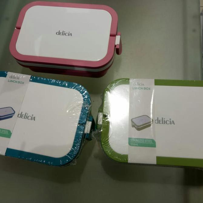 delicia. kotak makan siang. uk 550ml. lunch box single.